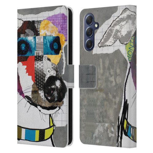 Michel Keck Dogs 3 Greyhound Leather Book Wallet Case Cover For Samsung Galaxy M54 5G