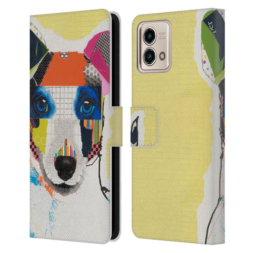 Michel Keck Dogs Whippet Leather Book Wallet Case Cover For Motorola Moto G Stylus 5G 2023