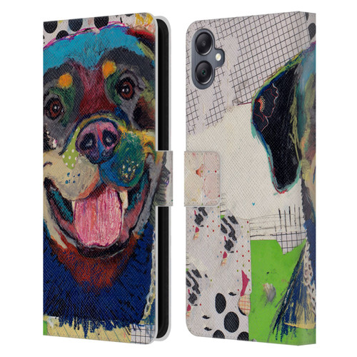 Michel Keck Dogs Rottweiler Leather Book Wallet Case Cover For Samsung Galaxy A05