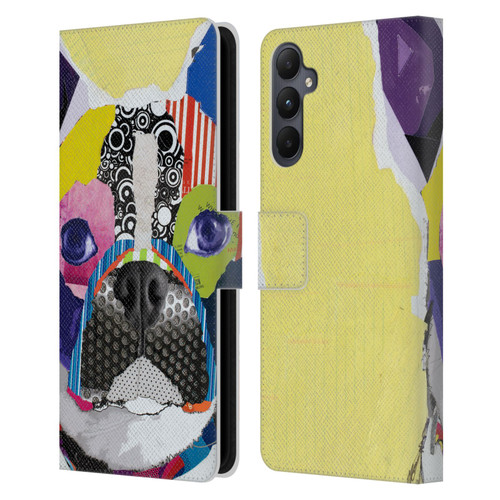 Michel Keck Dogs Boston Terrier Leather Book Wallet Case Cover For Samsung Galaxy A05s