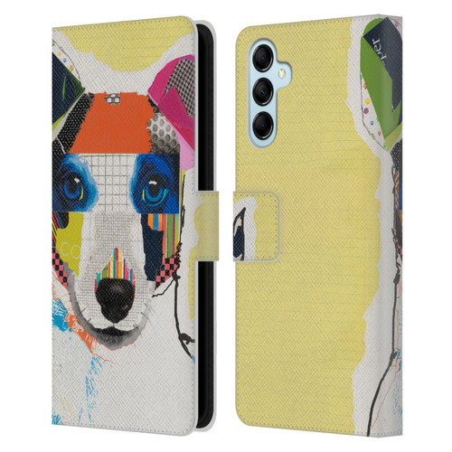 Michel Keck Dogs Whippet Leather Book Wallet Case Cover For Samsung Galaxy M14 5G