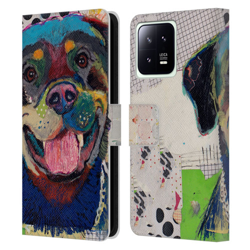 Michel Keck Dogs Rottweiler Leather Book Wallet Case Cover For Xiaomi 13 5G