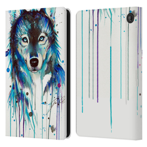 Pixie Cold Animals Ice Wolf Leather Book Wallet Case Cover For Amazon Fire 7 2022