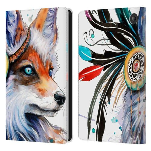 Pixie Cold Animals Fox Leather Book Wallet Case Cover For Amazon Fire 7 2022
