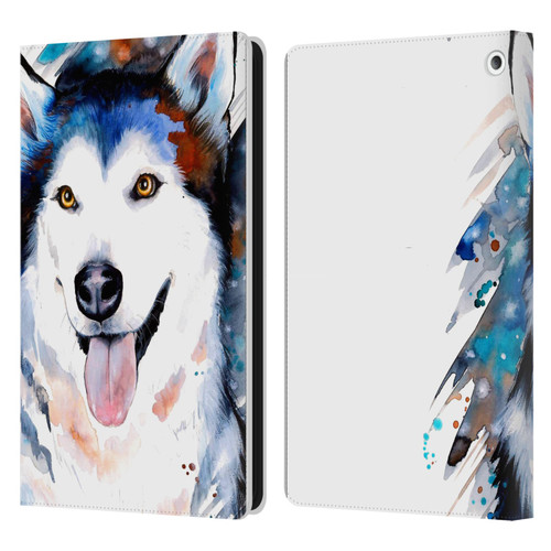 Pixie Cold Animals Husky Leather Book Wallet Case Cover For Amazon Fire HD 8/Fire HD 8 Plus 2020