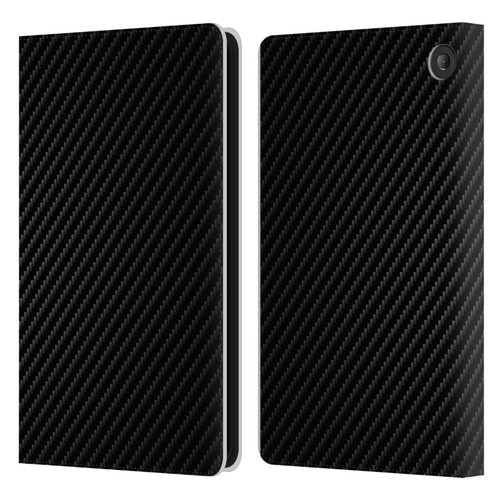 Alyn Spiller Carbon Fiber Plain Leather Book Wallet Case Cover For Amazon Fire 7 2022