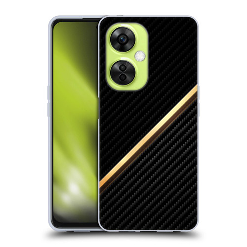 Alyn Spiller Carbon Fiber Gold Soft Gel Case for OnePlus Nord CE 3 Lite 5G