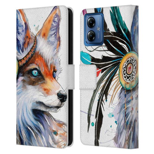 Pixie Cold Animals Fox Leather Book Wallet Case Cover For Motorola Moto G14