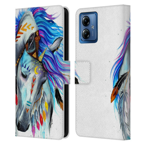 Pixie Cold Animals Spirit Leather Book Wallet Case Cover For Motorola Moto G14