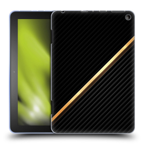 Alyn Spiller Carbon Fiber Gold Soft Gel Case for Amazon Fire HD 8/Fire HD 8 Plus 2020