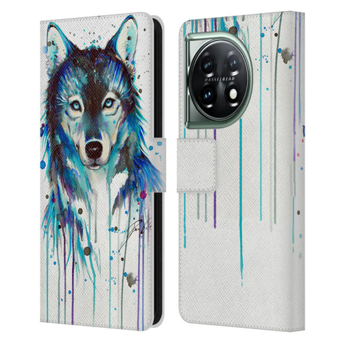 Pixie Cold Animals Ice Wolf Leather Book Wallet Case Cover For OnePlus 11 5G