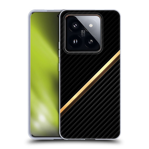 Alyn Spiller Carbon Fiber Gold Soft Gel Case for Xiaomi 14 Pro