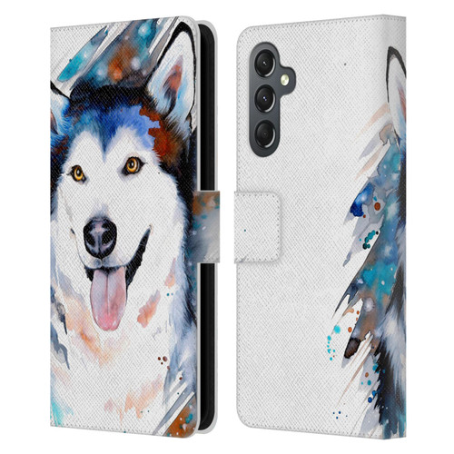 Pixie Cold Animals Husky Leather Book Wallet Case Cover For Samsung Galaxy A25 5G