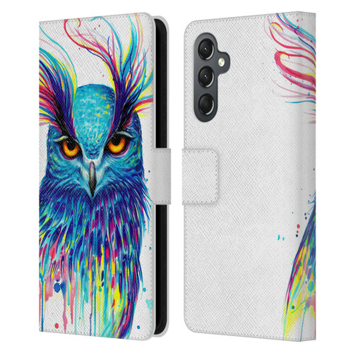 Pixie Cold Animals Into The Blue Leather Book Wallet Case Cover For Samsung Galaxy A25 5G