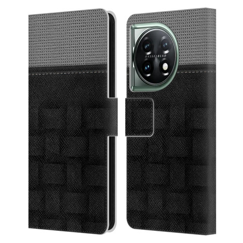 Alyn Spiller Luxury Charcoal Leather Book Wallet Case Cover For OnePlus 11 5G