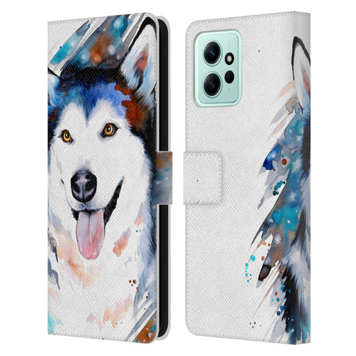 Pixie Cold Animals Husky Leather Book Wallet Case Cover For Xiaomi Redmi 12