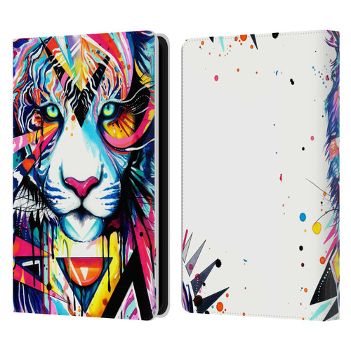 Pixie Cold Cats Shattered Tiger Leather Book Wallet Case Cover For Amazon Kindle Paperwhite 5 (2021)