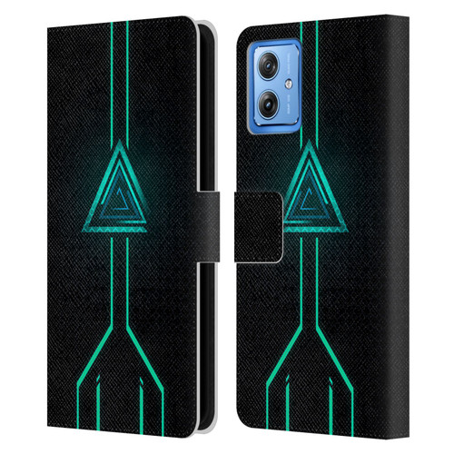 Alyn Spiller Neon Green Leather Book Wallet Case Cover For Motorola Moto G54 5G