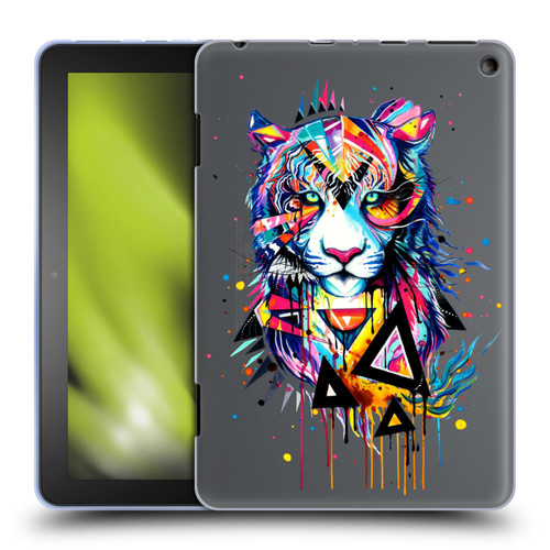 Pixie Cold Cats Shattered Tiger Soft Gel Case for Amazon Fire HD 8/Fire HD 8 Plus 2020