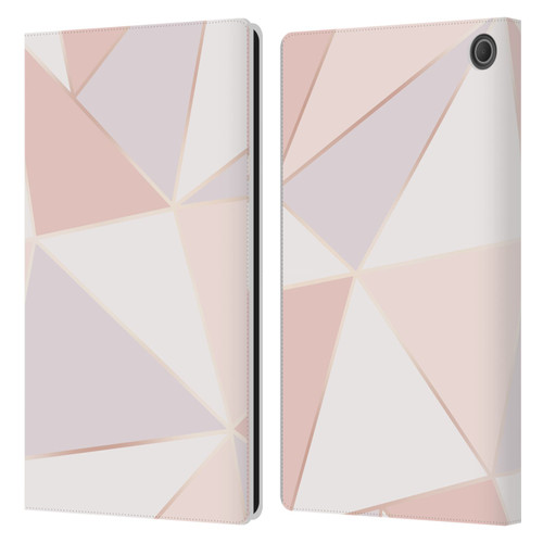 Alyn Spiller Rose Gold Geometry Leather Book Wallet Case Cover For Amazon Fire Max 11 2023