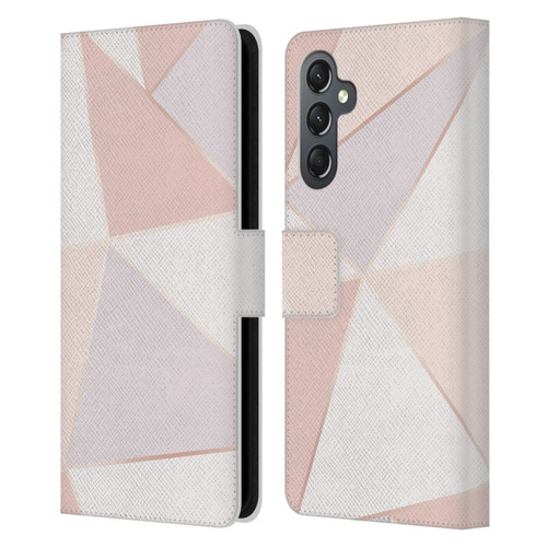 Alyn Spiller Rose Gold Geometry Leather Book Wallet Case Cover For Samsung Galaxy A25 5G