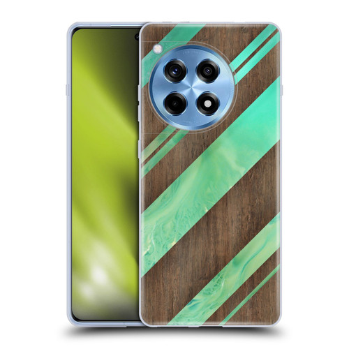 Alyn Spiller Wood & Resin Diagonal Stripes Soft Gel Case for OnePlus 12R