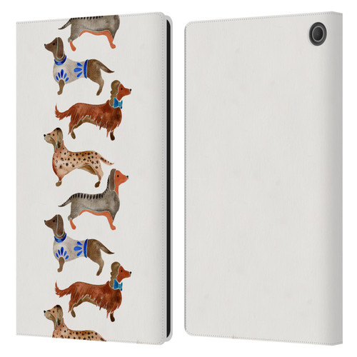 Cat Coquillette Animals Dachshunds Leather Book Wallet Case Cover For Amazon Fire Max 11 2023