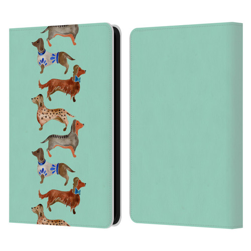Cat Coquillette Animals Blue Dachshunds Leather Book Wallet Case Cover For Amazon Kindle 11th Gen 6in 2022