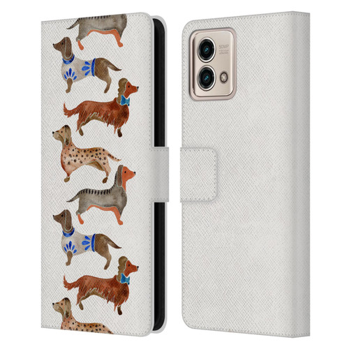 Cat Coquillette Animals Dachshunds Leather Book Wallet Case Cover For Motorola Moto G Stylus 5G 2023