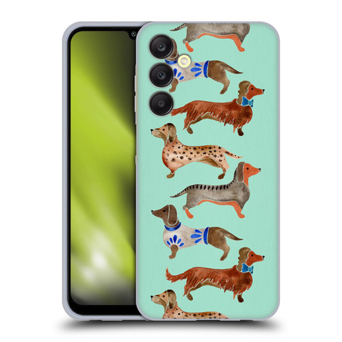 Cat Coquillette Animals Blue Dachshunds Soft Gel Case for Samsung Galaxy A25 5G