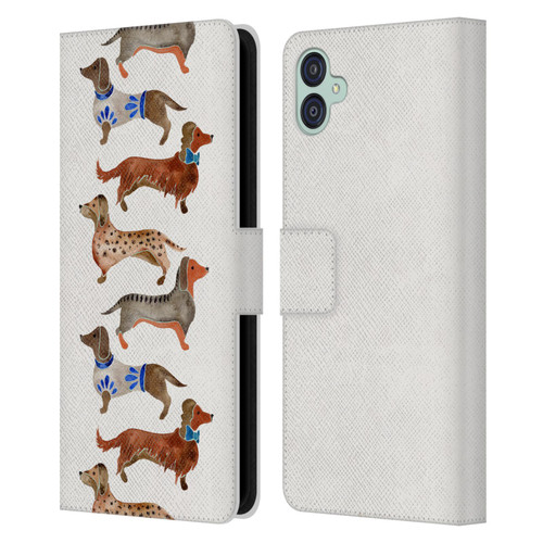 Cat Coquillette Animals Dachshunds Leather Book Wallet Case Cover For Samsung Galaxy M04 5G / A04e