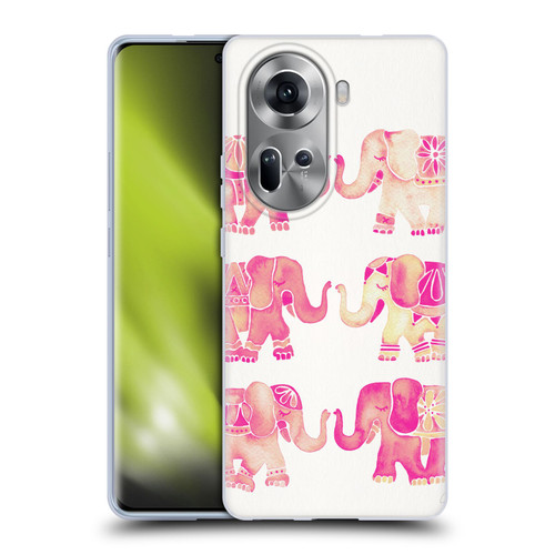 Cat Coquillette Animals 2 Pink Elephants Soft Gel Case for OPPO Reno11