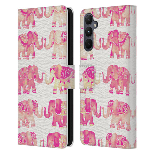 Cat Coquillette Animals 2 Pink Elephants Leather Book Wallet Case Cover For Samsung Galaxy A05s