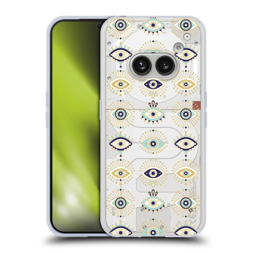Cat Coquillette Linear White Evil Eyes Pattern Soft Gel Case for Nothing Phone (2a)