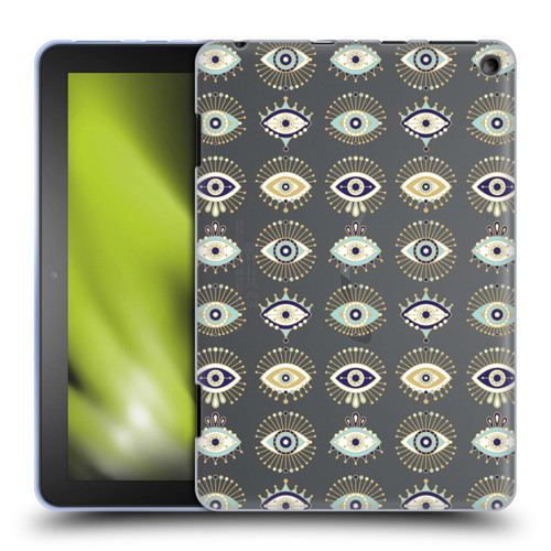 Cat Coquillette Linear White Evil Eyes Pattern Soft Gel Case for Amazon Fire HD 8/Fire HD 8 Plus 2020