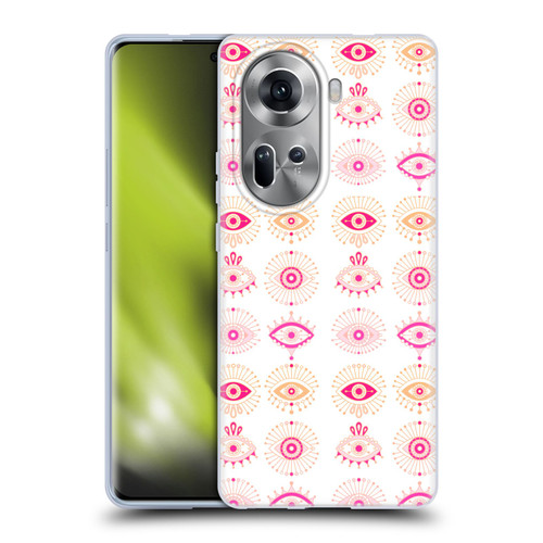 Cat Coquillette Linear Pink Evil Eyes Soft Gel Case for OPPO Reno11