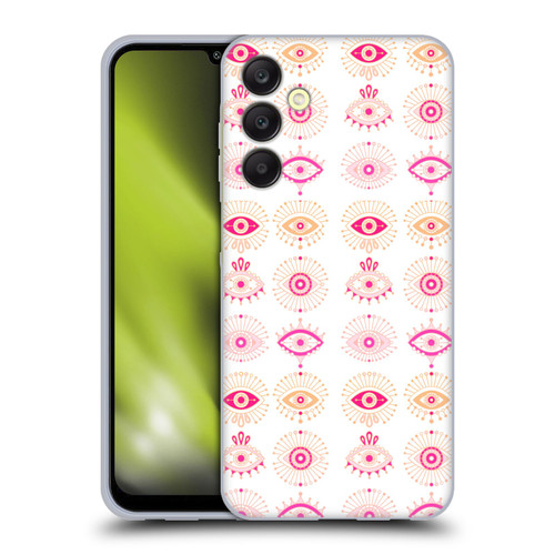 Cat Coquillette Linear Pink Evil Eyes Soft Gel Case for Samsung Galaxy A25 5G
