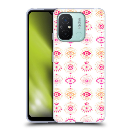 Cat Coquillette Linear Pink Evil Eyes Soft Gel Case for Xiaomi Redmi 12C