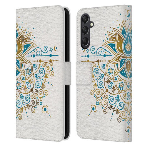 Cat Coquillette Patterns 6 Lotus Bloom Mandala 4 Leather Book Wallet Case Cover For Samsung Galaxy A24 4G / M34 5G
