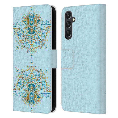 Cat Coquillette Patterns 6 Lotus Bloom Mandala 2 Leather Book Wallet Case Cover For Samsung Galaxy A24 4G / M34 5G