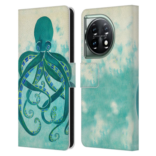 Cat Coquillette Sea Octopus Leather Book Wallet Case Cover For OnePlus 11 5G