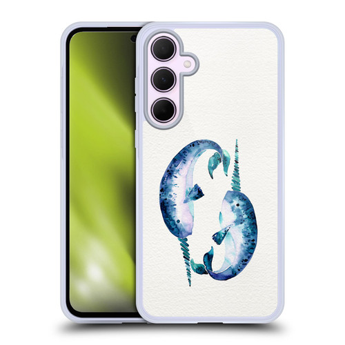 Cat Coquillette Sea Blue Narwhals Soft Gel Case for Samsung Galaxy A35 5G