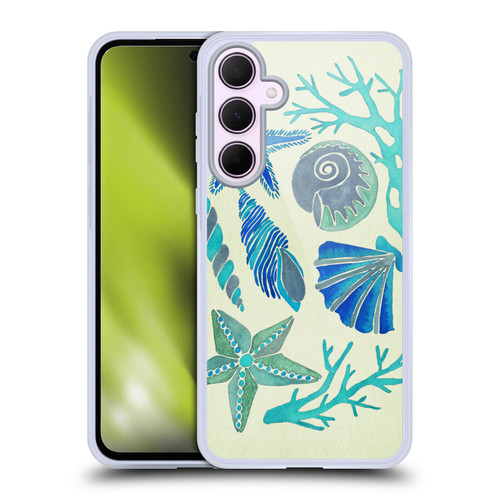 Cat Coquillette Sea Seashells Blue Soft Gel Case for Samsung Galaxy A35 5G