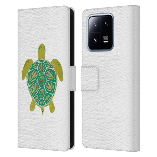 Cat Coquillette Sea Turtle Green Leather Book Wallet Case Cover For Xiaomi 13 Pro 5G