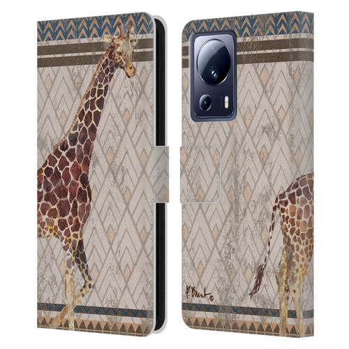 Paul Brent Animals Tribal Giraffe Leather Book Wallet Case Cover For Xiaomi 13 Lite 5G