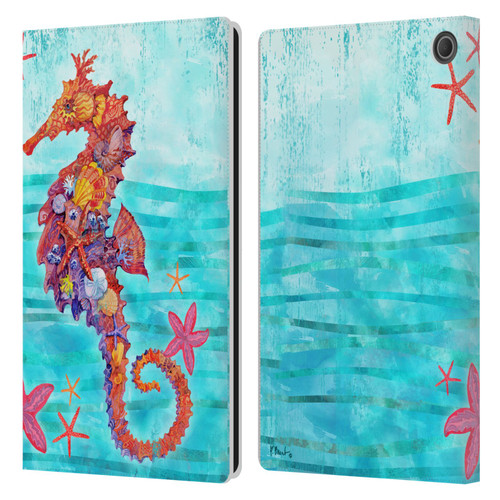 Paul Brent Coastal Seahorse Leather Book Wallet Case Cover For Amazon Fire Max 11 2023