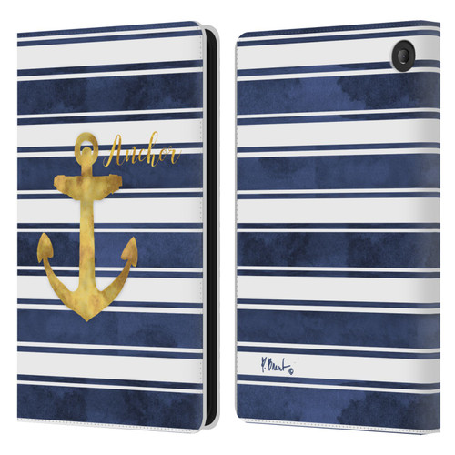 Paul Brent Nautical Anchor Leather Book Wallet Case Cover For Amazon Fire 7 2022