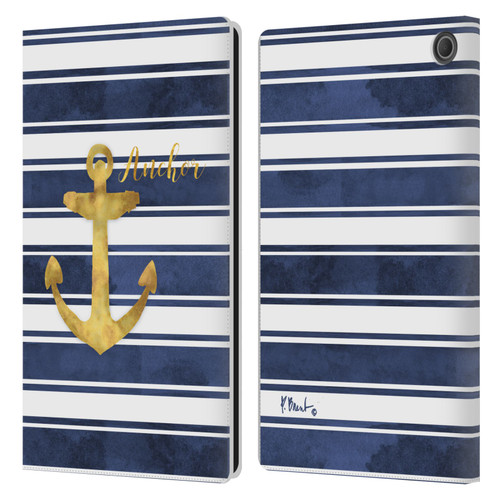 Paul Brent Nautical Anchor Leather Book Wallet Case Cover For Amazon Fire Max 11 2023