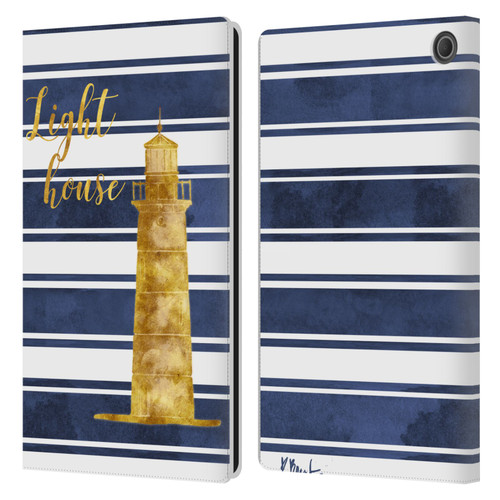 Paul Brent Nautical Lighthouse Leather Book Wallet Case Cover For Amazon Fire Max 11 2023