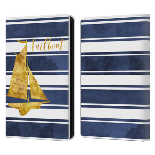 Paul Brent Nautical Sailboat Leather Book Wallet Case Cover For Amazon Kindle 11th Gen 6in 2022